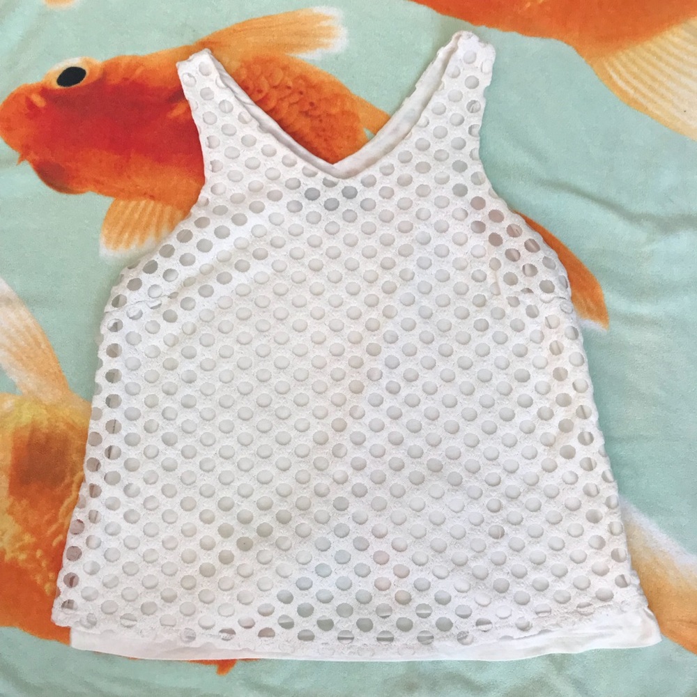 Anthropology lace tank with back slit - size small